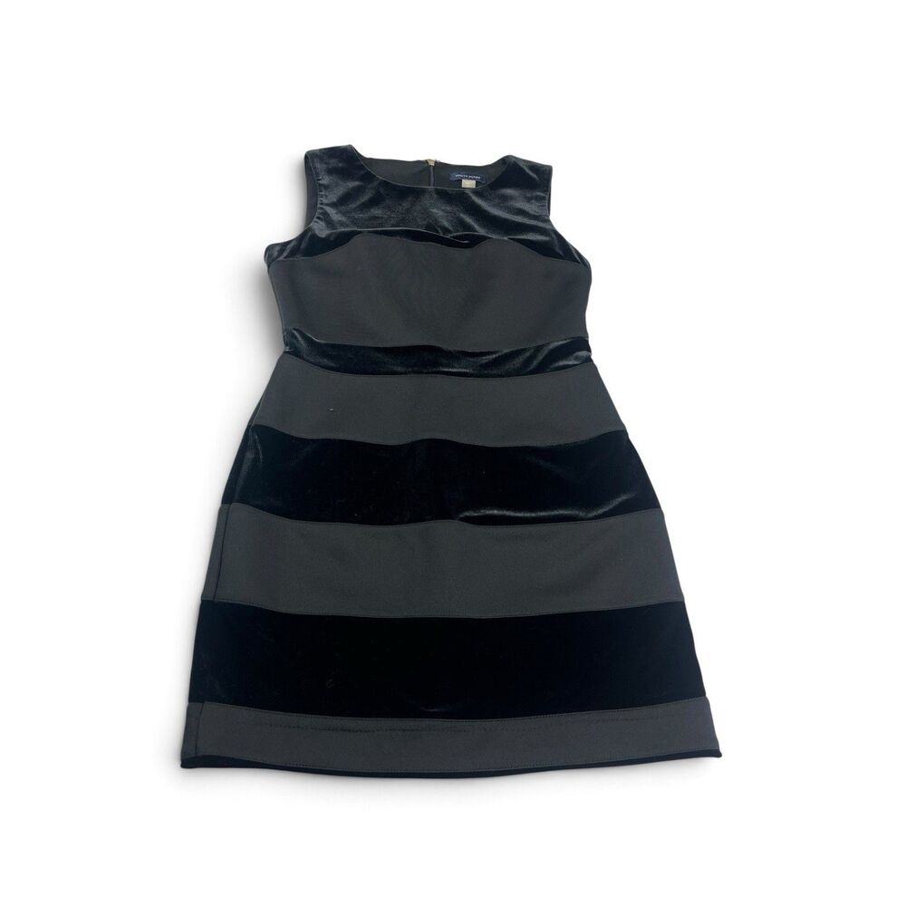 Tommy Hilfiger Velvet Striped Pencil Dress Black Sleeveless Holiday Cocktail 8